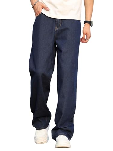 Image of KOTTY Men's Loose Fit Baggy Jeans - Relaxed Wide Leg Denim with Fashionable Urban Streetwear Look