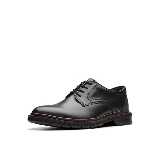 Clarks Sapato Oxford masculino Burchill Derby, Couro preto, 7