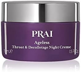 PRAI Beauty Ageless Throat & Decolletage Night Creme, Neck Skin Tightening and Firming Cream, Night Cream Contains 2 Forms of Retinol, 0.5 Oz