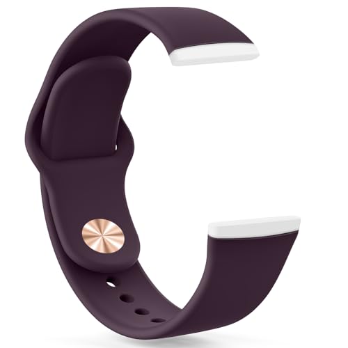 Tobfit Silicone Band for Fitbit Versa 3 4 Fitness Tracker,Soft Sport Strap for Fitbit Sense Fitness Tracker (Watch Not Included), Adjustable Wristband with Metal Buckle for Men Women