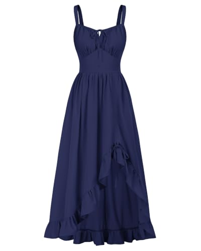 SCARLET DARKNESS Women Renaissance Corset Dress Flowy Milkmaid Sundress