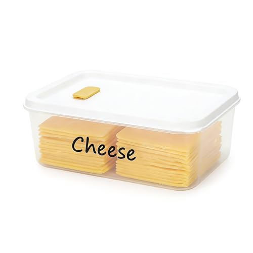 Punorric Airtight Cheese Storage Container for Fridge BPA-Free Plastic Box Organizer Stackable & Mold-Resistant Fridge Organisers for Cheese Chunks & Slices