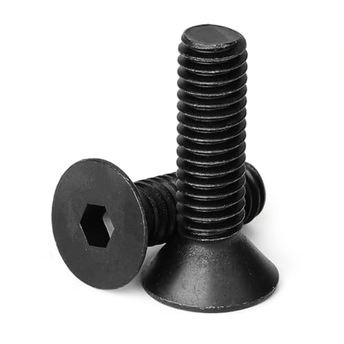 M4 Screw 10.9 Grade Bolt Carbon Steel Flat Countersunk Head Inner Hex Hexagon Socket Screws(M4x40 30pcs)