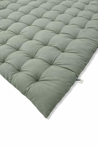 Image of ATOOTFUSION Soft Cotton Quilt | Foldable Light Weight Filled Single Firm Cotton Quilt Mattress| Gadda (Solid Coloured, 2 Sleeping Capacity, 5 x 6 ft or 72 x 60 Inches Queen) (Sage Green)