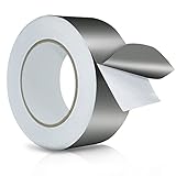 Herbst Aluminium Klebeband 50mmx50m, Hitzebeständiges Alu Klebeband zum Abdichten Selbstklebendes Aluminiumband Aluklebeband für Dämmung Einseitig Leitfähiges EMI Abschirmband Aluband für Reparaturen