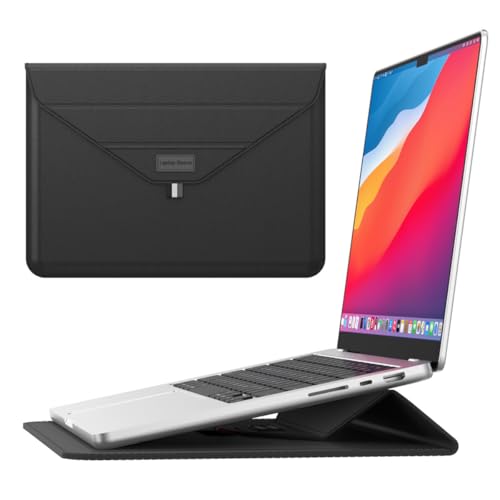 Funda para MacBook Air 13 A1369 en piel negra con soporte integrado para portátil