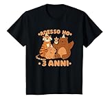 3 Compleanno Maglietta Bambini Animali 3 Anni