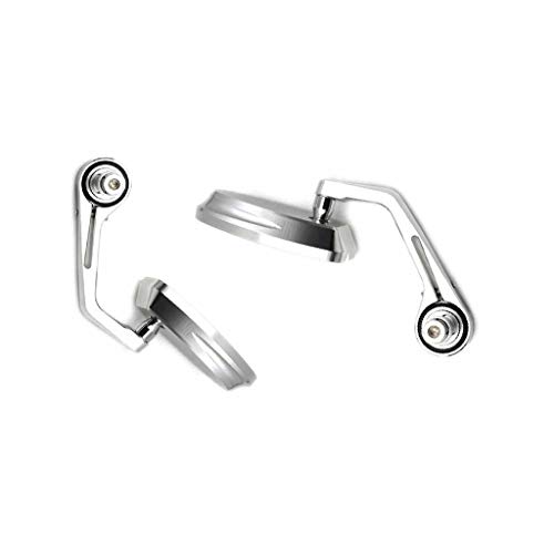 Image of Bike Handlebar Rear View Mirror Oval Shape End Adjustable Rotatable Stylish Handle bar Side Mirror Set of 2 PCs Chrome for Royal Enfield Classic 350