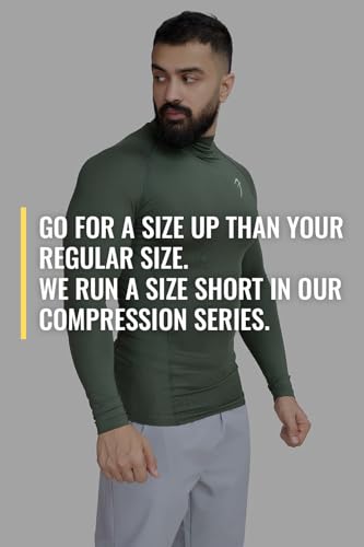 Image of Men Full Sleeves Slim Fit Compression High Neck Sports and Gym Tshirt