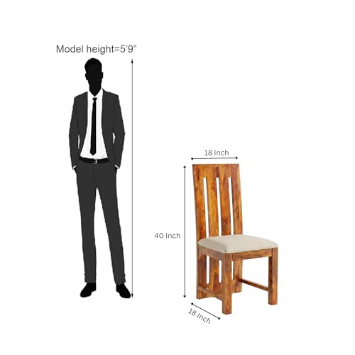Image of SONA ART & CRAFTS Poster Sheesham Wood Dining Table Set 4 Seater Dinner Dinning Table with 2 Cushion Chair with 1 Bench for Dining Furniture for Living Room Home Hotel Office (Natural)