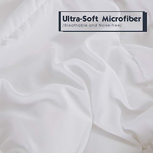 HIG 3pc Down Alternative Comforter Set - All Season Reversible Comforter with Two Sham - Quilted Duvet Insert with Corner Tabs - Box Stitched - Breathable, Soft, Fluffy (Twin/Twin XL, Pure White)