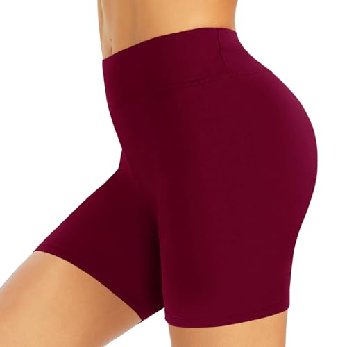 TNNZEET Biker Shorts Women - 8"/5"/3" High Waisted Tummy Control Workout Gym Spandex Booty Yoga Volleyball Shorts 3 IN X-Small A-white