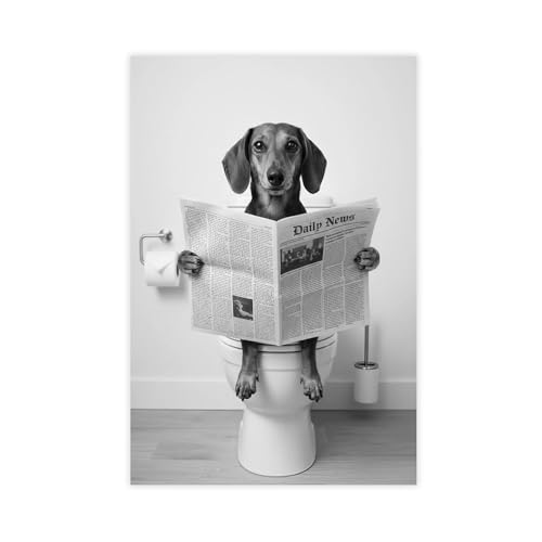 Déco murale teckel pour casser la monotonie des murs de vos WC et bureau