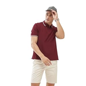 TURMS Anti Stain Anti Odor Polo T Shirt for Men | Water Repellent | Stretchable T Shirt for Boys | Regular fit |Breathable Cotton | Half Sleeve | Casual Sports Wear for Men