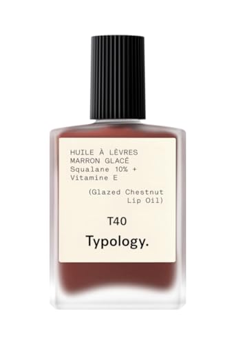Typology T40 Glazed Chestnut Lip Oil Moisturizing with 10% Squalane and Vitamin E