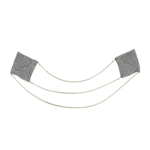 Image of ZGMYC Sparkly Rhinestones Metal Chain Nipple Cover with Tassel, Reusable Adhesive Pasties Sexy Bra Body Chain