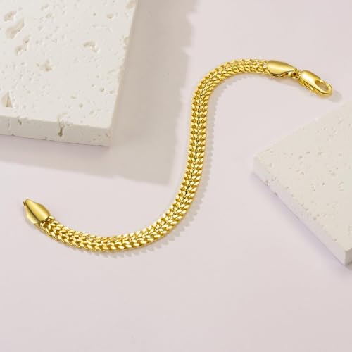Pulsera cadena cubana de oro 14K para mujer y hombre miniatura 2