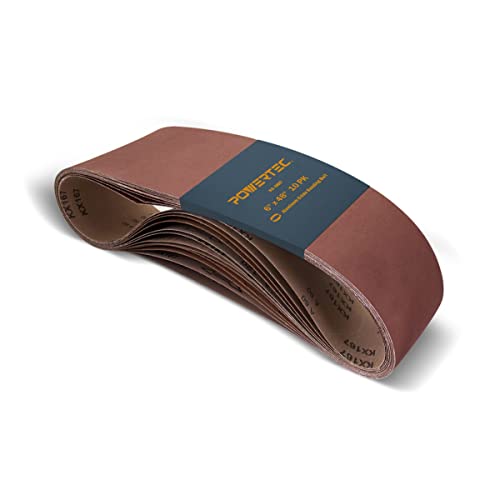 POWERTEC bandes 6 x 48 Inch grain 60 10 pièces sablage
