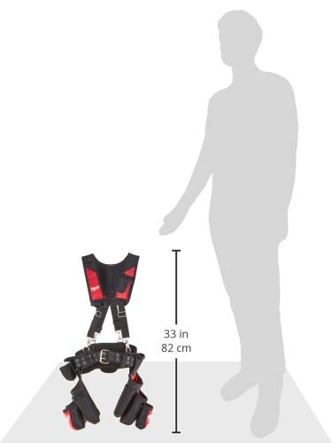 Milwaukee 48 22 8120 24 Taschen Bauunternehmer Arbeit Gürtel mit Federung Rig – Rot/Schwarz, 11.43 x 29.26 x 59.97 cm
