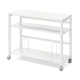 サンワダイレクト デスクワゴン デスク下 収納 キャスター付き 3段 幅75×奥行30×高さ60.5cm A4ファイル対応 ワゴン ホワイト 100-WG019W