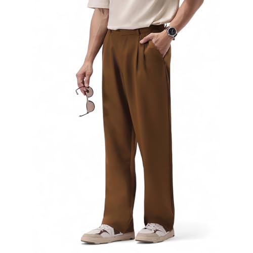 Image of Urbano Fashion Men's Loose Baggy Fit Solid Korean Pants Stretchable