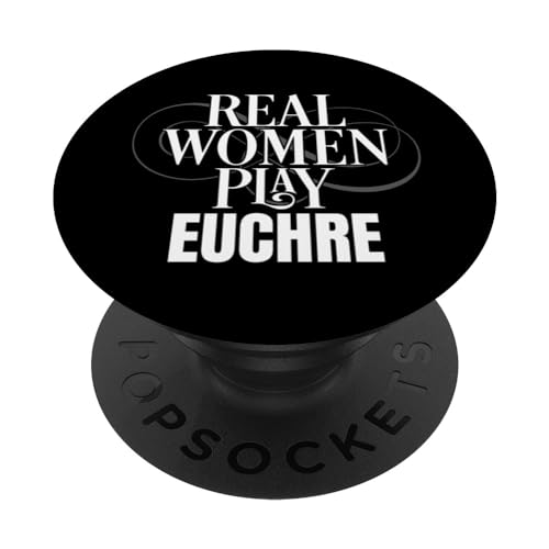 Funny Real Women Play Euchre Card Game Euchre Player PopSockets PopGrip Intercambiable