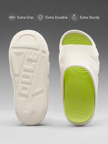 Image of The Souled Store Slides 2.0: Men and Boys Slip On Sliders Streetwear High Density EVA Cushioned EVA Sole Durable Outsole Slip On Construction Lightweight and Arch Support