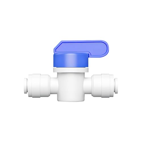 Ctyjia 1 Pcs 1/4 Ball Valve Shut-Off Valve, Water Inlet Pipe Connector, Inline Tap/Isolation Valve for RO Reverse Osmosis Water Filter Fittings