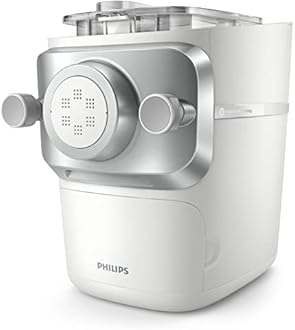 Philips Pasta Machine Series 7000 - ProExtrude Technology, Fully Automatic, Perfect Mixing Technology, 6 Moulding Discs, White (HR2660/00)