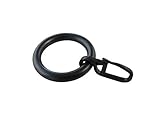 [page_title]-Gardinenringe Vorhangringe mit Faltenhaken - Ring Ø 26 x 38 mm für Gardinenstangen Ø 16 mm + 20 mm - Kunststoff schwarz - 10 Stück