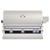 Fire Magic Echelon Diamond Built In Grill Natural Gas with Analog Thermometer, Stainless Steel Outdoor Built In Grills, Outdoor Kitchen BBQ Grill with All Conventional Burner, No Window, E790I-9EAN