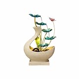 卓上の噴水 鉄製卓上噴水 循環水 蓮の装飾 禅瞑想噴水飾り デスクトップ噴水