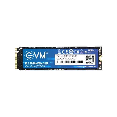 EVM 128GB NVMe M.2 SSD 2280 | PCIe Gen 3x4 Internal SSD | Up to 1800MB/s Read 700MB/s Write | Laptop Desktop Upgrade Storage | 5 Year Warranty (EVMNV-128GB)