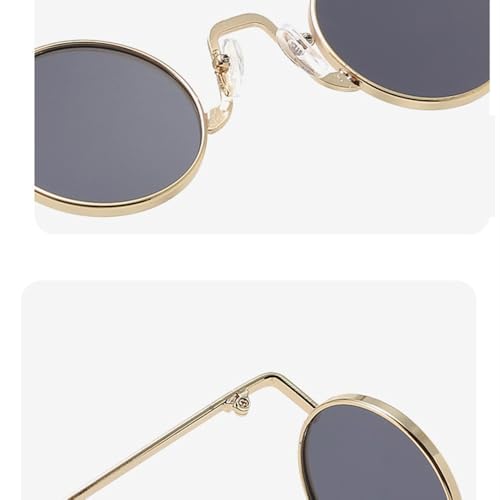 Lunettes de soleil rondes rétro en métal noir pour vos terrasses et festivals d'été
