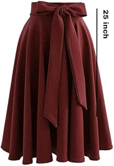 JANAK Creation Women's Knee Length Poly Crepe Skirt