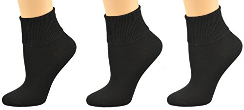 Image of Sierra Socks Women's Cotton Diabetic Ankle Socks, 3 Pair