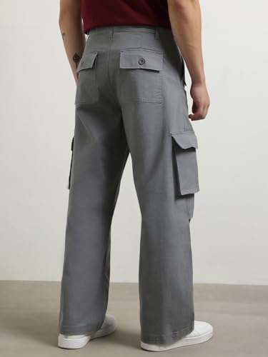 Image of Nobero Oversized Cargo Pants for Men | Oversized Fit | Multiple Cargo Pockets | Elasticated Waist | Casual & Utility Wear