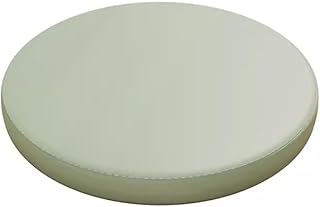 ラウンドシートクッション、レザー低反発ノンスリップダイニングチェアクッション、バースツールクッション、直径30cm/35cm/40cmラウンドチェアパッド、防水性と耐久性 (Color : Cream Green, Size : 35cm/13.8inch)