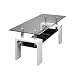 duehome - Mueble de TV Moderno para Salon, Mesa de Cristal, Estructura...