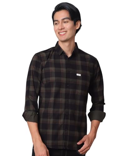 Image of Majestic Man Men Comfort Slim Fit Checked Cotton Casual Shirt