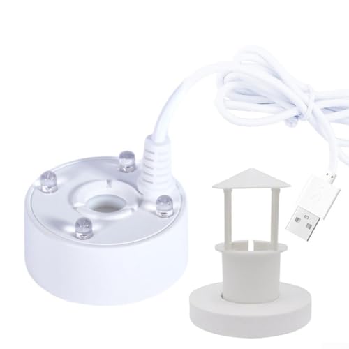 HOHOVYVY 4 LED Nebbia Umidificatore Con 300 Ml/h Uscita Per Fontane O Stagni Atomizzatore Decorativo Per Uso Interno E Esterno (Bianco)