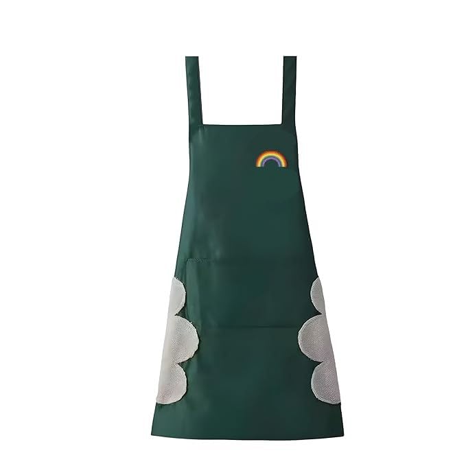 Image of Kraptick Kitchen Apron - Comfortable Cooking Waterproof Apron for Men and Women With Pocket and Side Coral Velvet for Wiping
