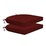 HARBOREST Outdoor Chair Cushions Set of 2, Water Resistant Patio Chair Cushions with Ties, Outdoor Seat Cushions for Patio Furniture, 17'x16'x2', Burgundy