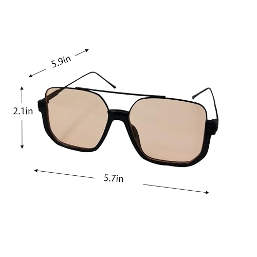 VIGUEUR Semi-Rimless Sunglasses - Retro Aviator Sunglasses for Women3