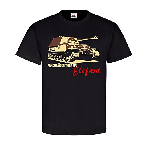 T-shirt éléphant Ferdinand SdKFZ 184 noir 4XL ample pour homme fort