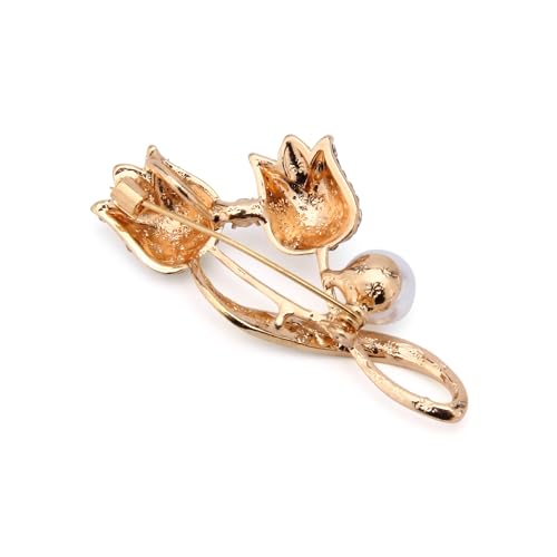 Image of wynameleri Women Brooches and Pins Flower Fashion Rhinestone Pin Gold Decorative Pins for Ladies Men