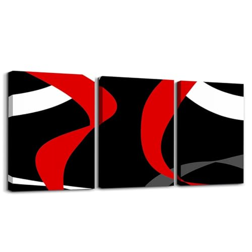Erosebridal Abstract Black Red Wall Art Canvas Dark Grey White