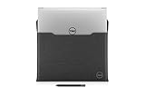 Dell Premier Sleeve 17 17 inch Laptop Case - Magnetic Snap Button Black Leather with Grey Heather Exterior - for Precision Mobile Workstation 5750, XPS 17 9700