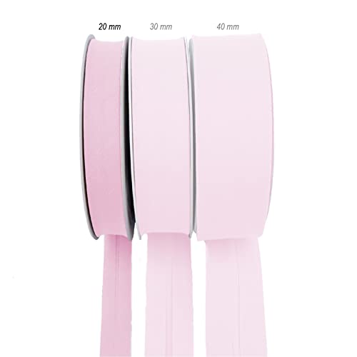 TEXTEX = 20mm Wide Bias Binding Tape. 50% Cotton and 50% Polyester. 10m Piece - (Pink) - Image 2