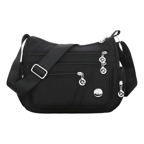 CHENXIAOHONG Bolsa Transversal Feminina de Nylon, Bolsa Feminina Lateral Moderna para Festa e Uso Diário, Bolsas Femininas Transversal Leves e Estilosas (Preto)